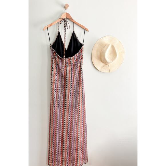 Ramy Brook | Daphne Zigzag Halter Maxi Dress | Soho Multi | Sz 16 - Picture 9 of 12